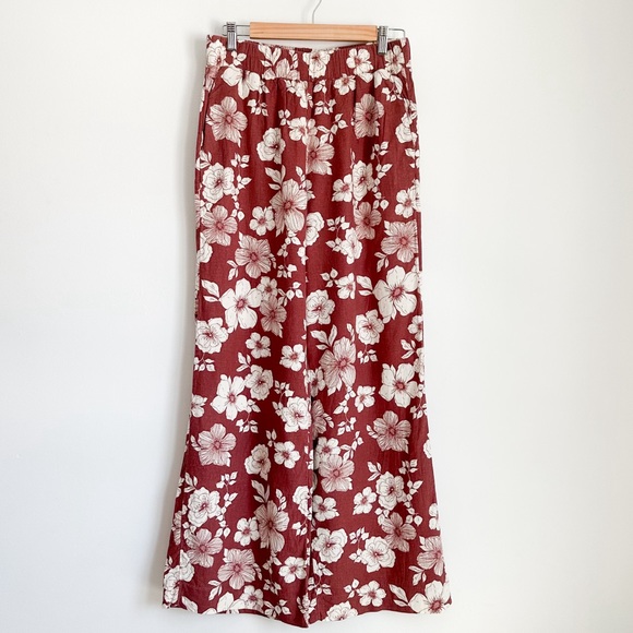 Abercrombie tropical flower linen blend pants - Picture 2 of 7